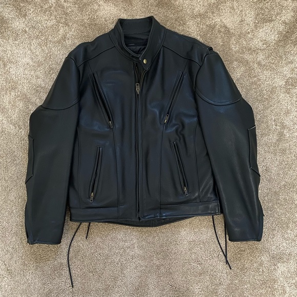 U.S. Made CO. Leather Motorcycle Jacket Size 44 - Picture 1 of 12